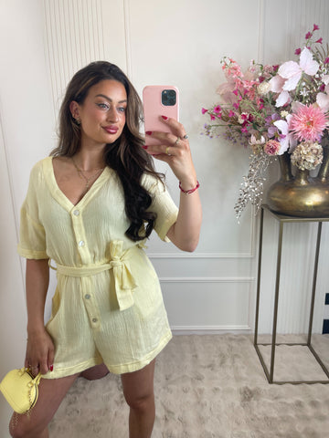 Lola cotton playsuit butter yellow