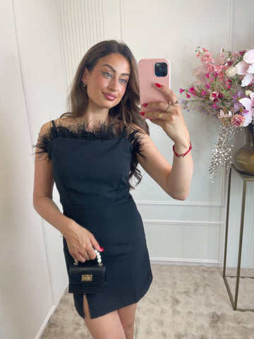 Feather dress black