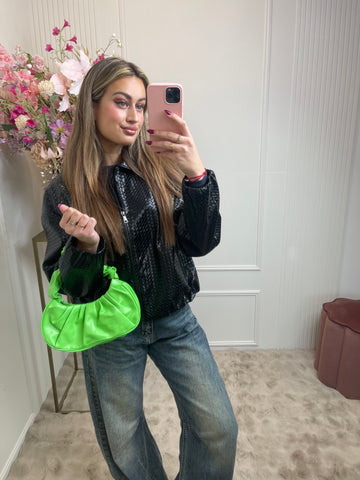 Iris hand bag neon green