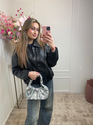 iris hand bag silver