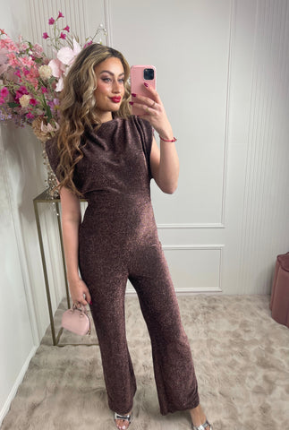 Sydney glitter jumpsuit brons