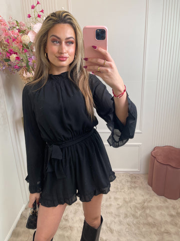 lotte dots open back playsuit black