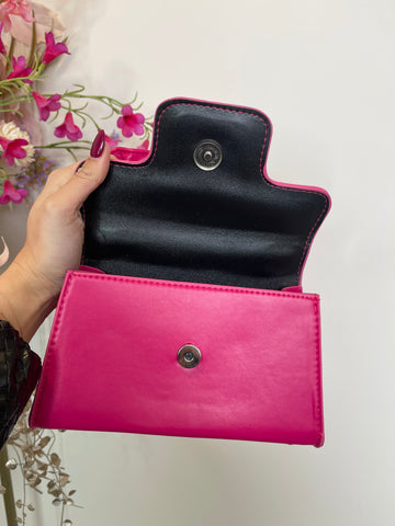 jolien silver detail bag fuchsia pink