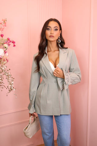 Stripes blazer mint/black