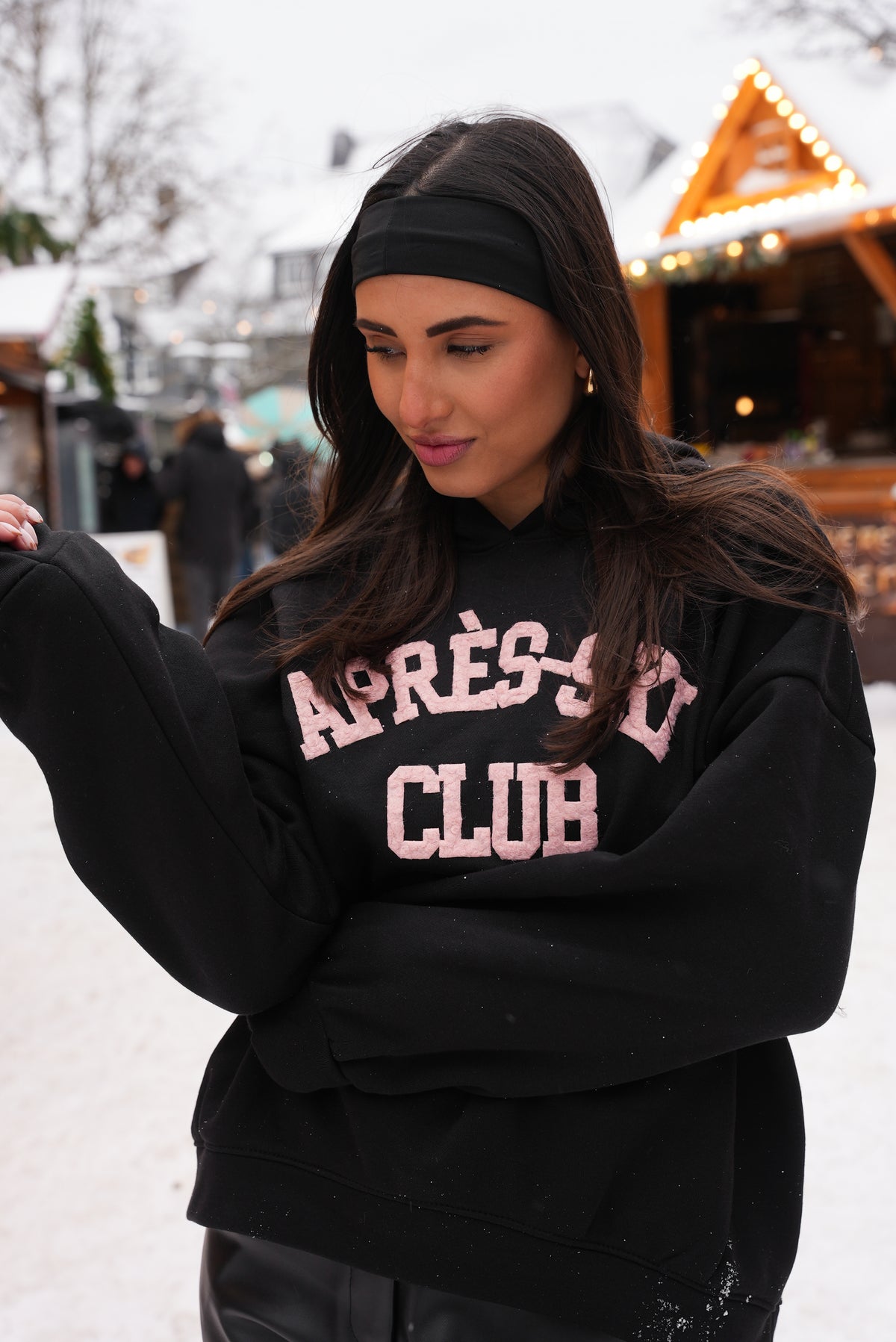 apres-ski club hoodie black/baby pink