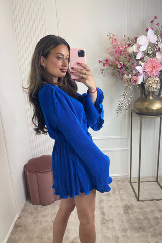 Rib playsuit kobalt blue