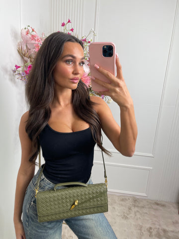 roxanne print bag khaki