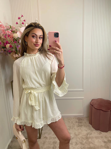 lotte dots open back playsuit creme