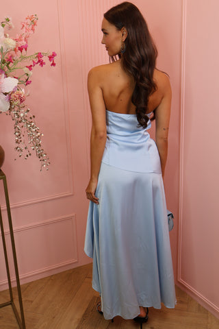 indy strapless long dress baby blue