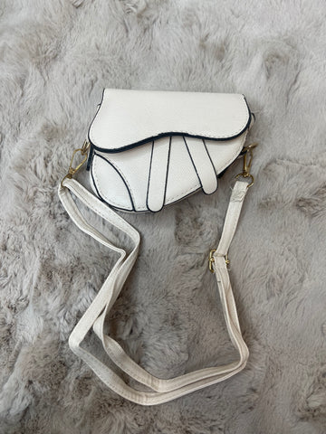 saddle mini bag white