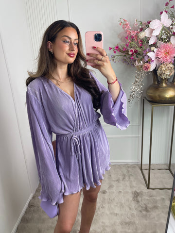 Rib playsuit lila