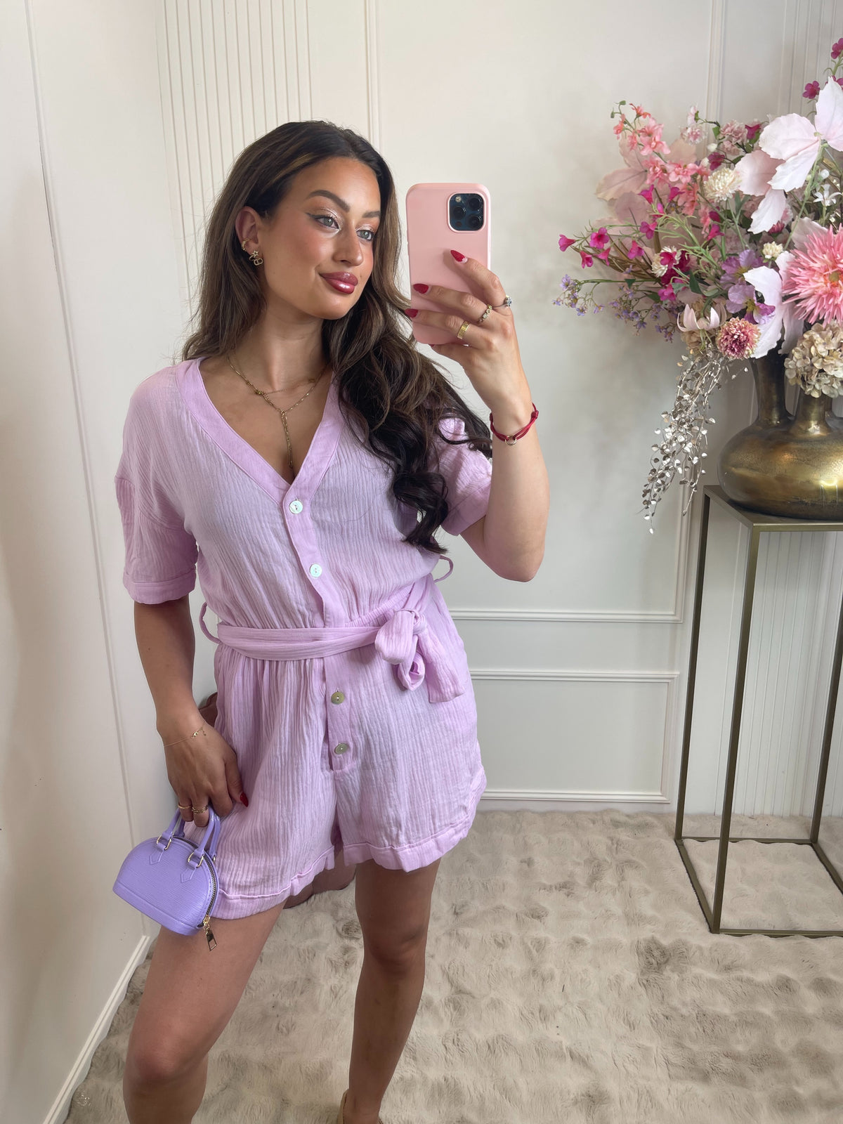 Lola cotton playsuit lila