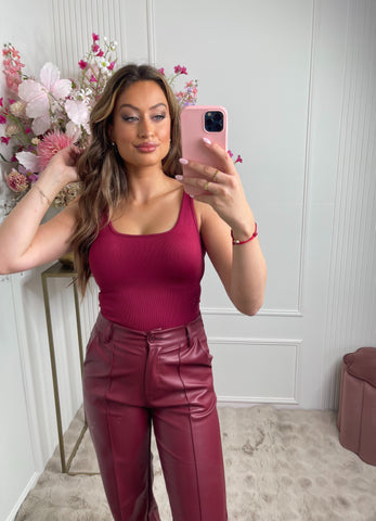 rosella stretch body bordeaux red