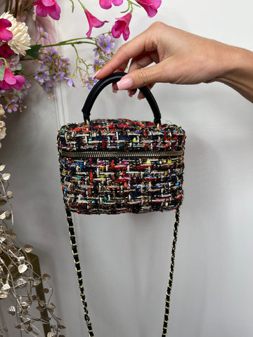 tweed vanity bag dark multicolour