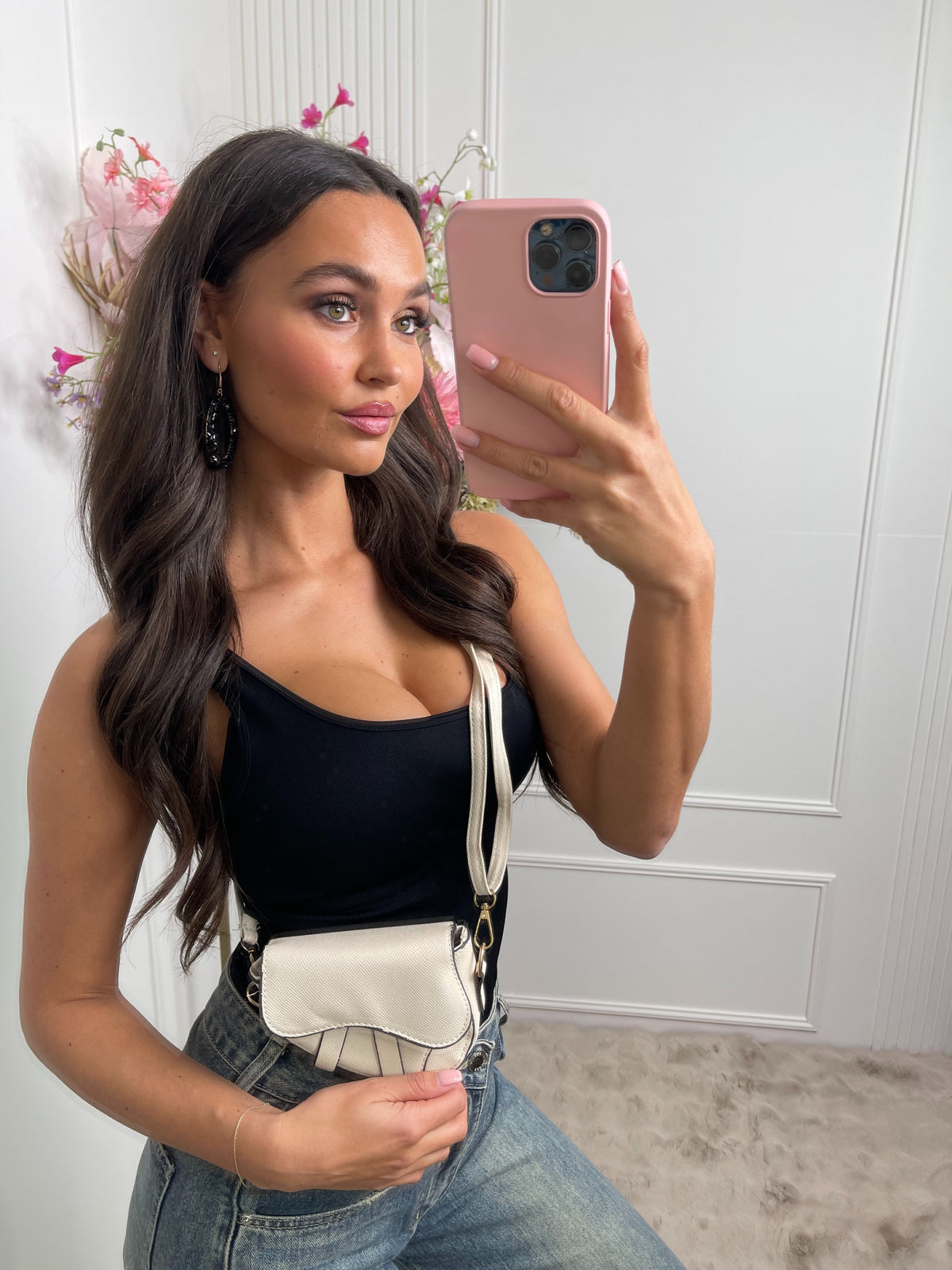 saddle mini bag white