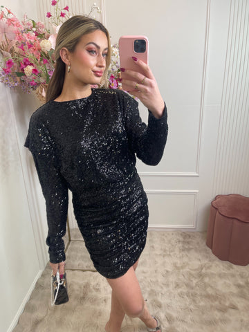 daisy pailletten dress black