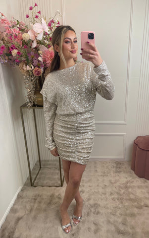 daisy pailletten dress silver
