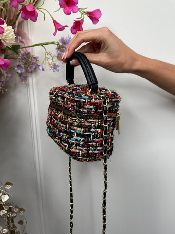 tweed vanity bag dark multicolour