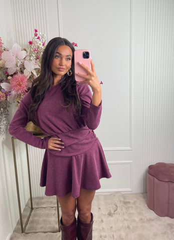 Sarah perfect basic dress bordeaux red