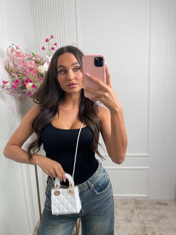 didi pearl mini bag white