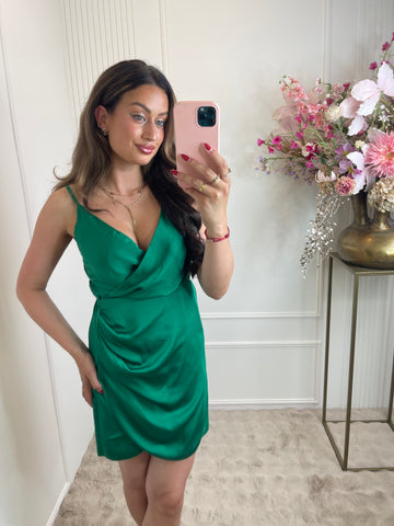 Satin dress green