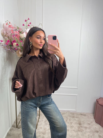 romee suede jacket chocolate brown