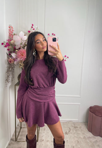 Sarah perfect basic dress bordeaux red