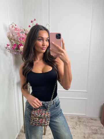 tweed vanity bag dark multicolour