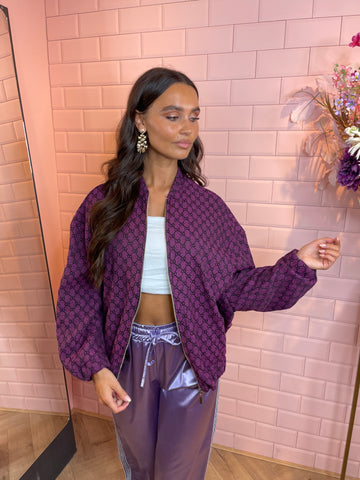 Inspired bomber jacket purple