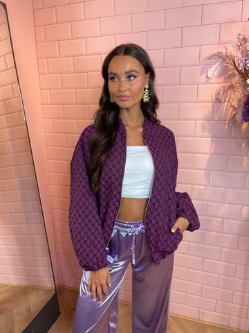 Inspired bomber jacket purple