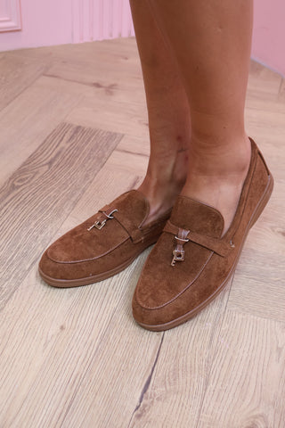 camel loafers