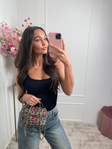 tweed vanity bag dark multicolour