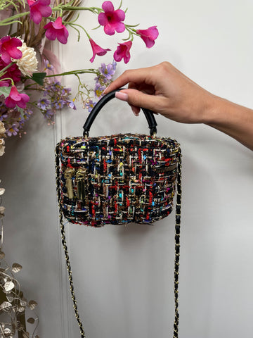 tweed vanity bag dark multicolour