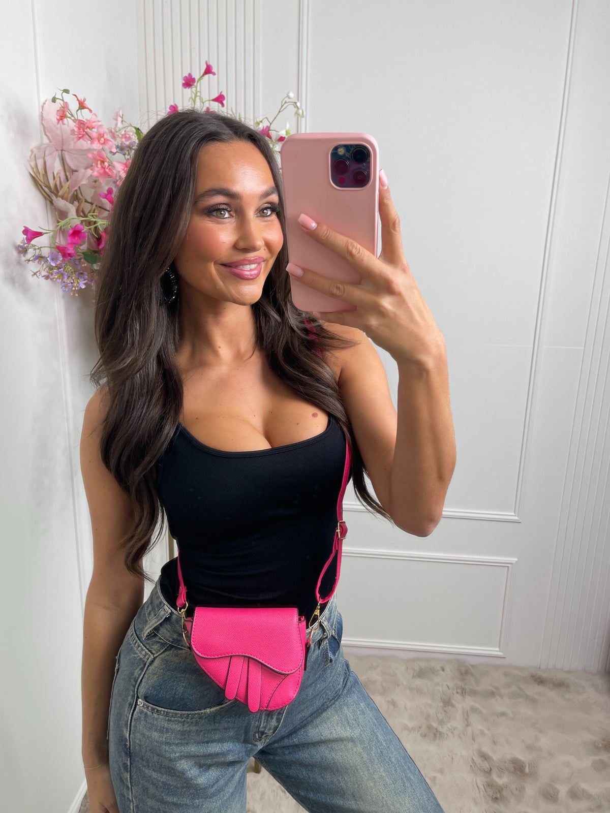 saddle mini bag fuchsia pink