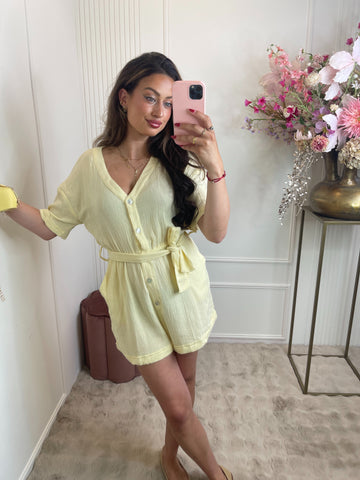 Lola cotton playsuit butter yellow