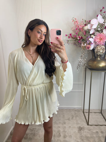 Rib playsuit creme