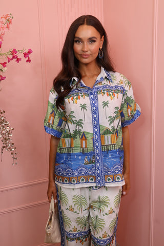 Capri two pieces set dark blue/white