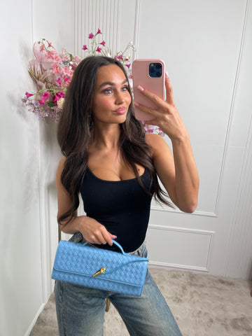 roxanne print bag ocean blue