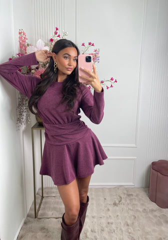 Sarah perfect basic dress bordeaux red