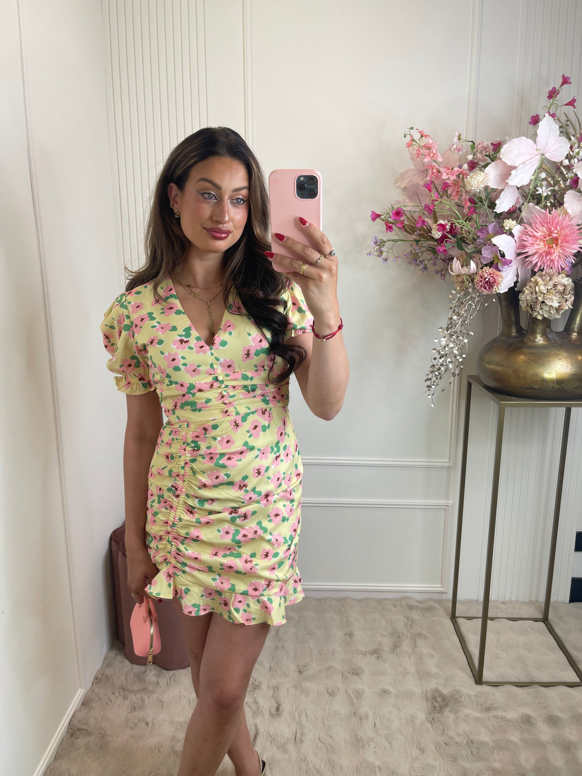 Julie flower dress yellow