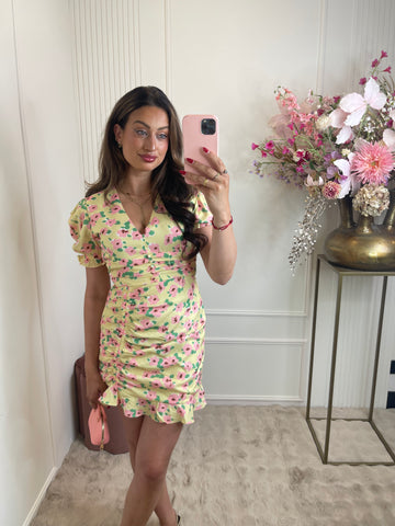 Julie flower dress yellow