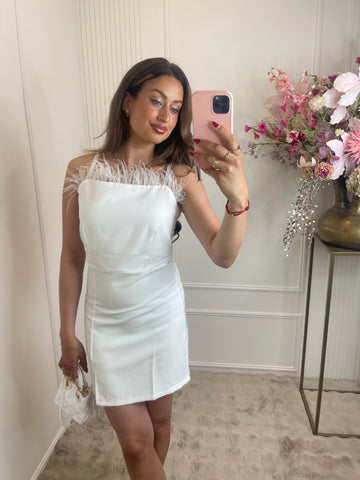 Feather dress white