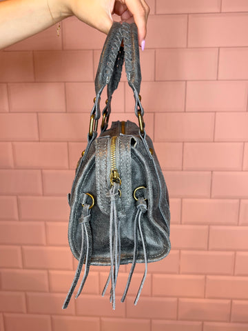 inspired real leather bag grey