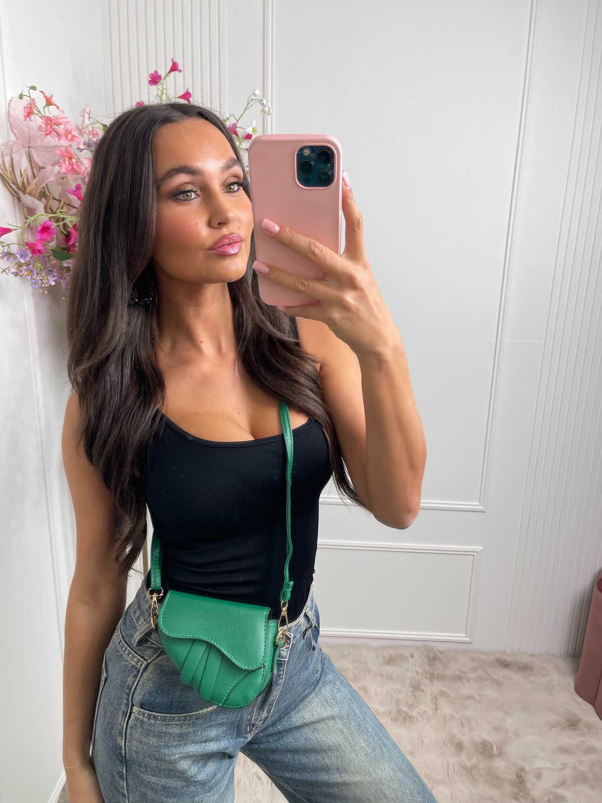 saddle mini bag apple green