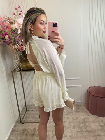 lotte dots open back playsuit creme