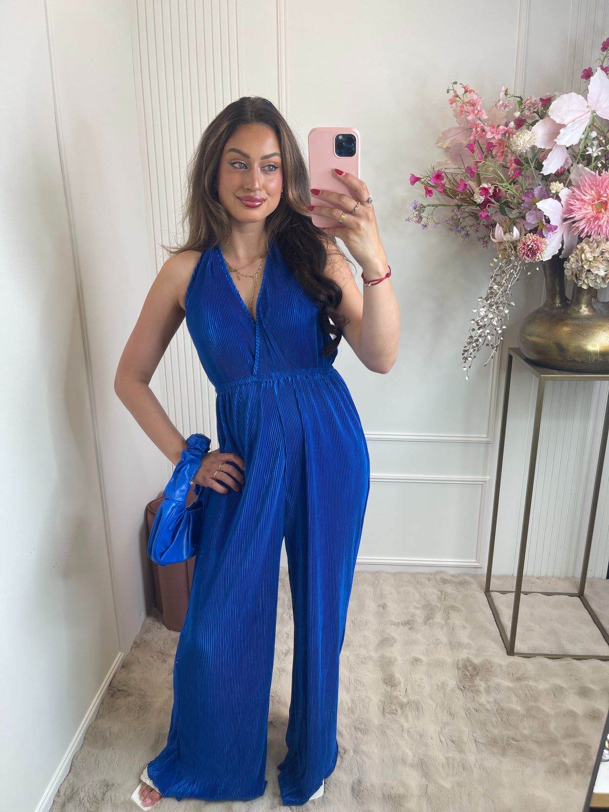 Beau rib jumpsuit kobalt blue