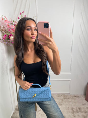 roxanne print bag ocean blue