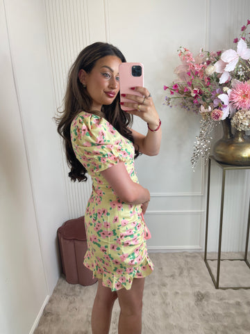 Julie flower dress yellow