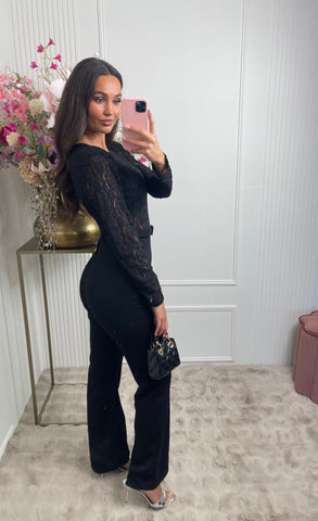 lace jumpsuit black