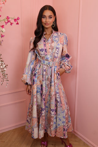 Julie chique long print dress